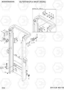 7015 OUTER MAST (V-MAST, 50DAE) 35/40/45D-7E,50D-7AE, Hyundai