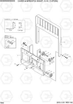 7042 CARRIAGE & B/REST(V-MAST, C-IV, 5.0TON) 35/40/45D-7E,50D-7AE, Hyundai