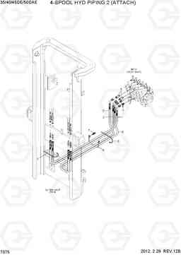 7075 4-SPOOL HYD PIPING 2 (ATTACH) 35/40/45D-7E,50D-7AE, Hyundai