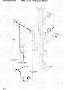 7130 MAST HYD PIPING (VF-MAST) 35/40/45D-7E,50D-7AE, Hyundai