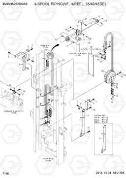 7190 4-SPOOL HYD PIPING (VF, H/REEL, 35~45DE) 35/40/45D-7E,50D-7AE, Hyundai