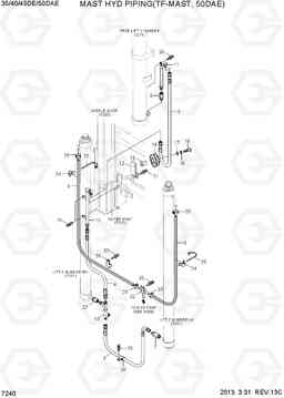 7240 MAST HYD PIPING (TF-MAST,50DAE) 35/40/45D-7E,50D-7AE, Hyundai