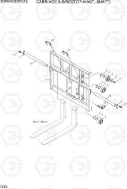 7253 CARRIAGE & B/REST (TF-MAST, SHAFT) 35/40/45D-7E,50D-7AE, Hyundai