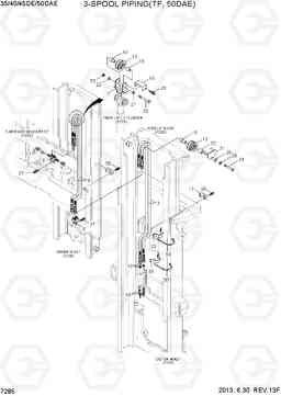 7285 3-SPOOL PIPING (TF, 50DAE) 35/40/45D-7E,50D-7AE, Hyundai