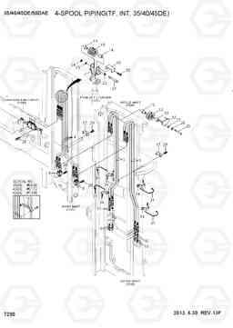 7290 4-SPOOL HYD PIPING (TF,INT,35/40/45DE) 35/40/45D-7E,50D-7AE, Hyundai