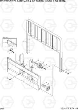 7450 CARRIAGE & B/REST(TS,HOOK, 3.5/4.0TON) 35/40/45D-7E,50D-7AE, Hyundai