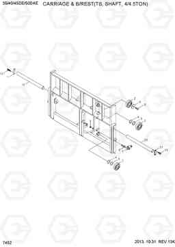 7452 CARRIAGE & B/REST(TS,SHAFT, 4/4.5TON) 35/40/45D-7E,50D-7AE, Hyundai