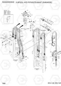 7500 5-SPOOL PIPING (TS,H/REEL,35/40/45DE) 35/40/45D-7E,50D-7AE, Hyundai