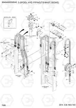 7505 5-SPOOL PIPING (TS,H/REEL,50DAE) 35/40/45D-7E,50D-7AE, Hyundai