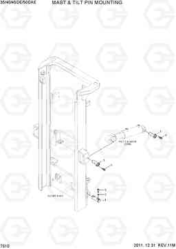 7510 MAST & TILT PIN MOUNTING 35/40/45D-7E,50D-7AE, Hyundai