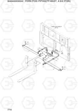 7710 FORK POSI PIPING(TF-MAST(4.0/4.5TON) 35/40/45D-7E,50D-7AE, Hyundai