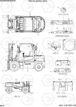 8015 DECAL (ENGLISH) 35/40/45D-7E,50D-7AE, Hyundai