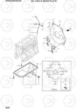 9030 OIL PAN & REAR PLATE 35/40/45D-7E,50D-7AE, Hyundai