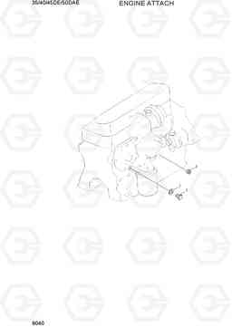 9040 ENGINE ATTACH 35/40/45D-7E,50D-7AE, Hyundai