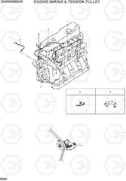 9240 ENGINE WIRING & TENSION PULLEY 35/40/45D-7E,50D-7AE, Hyundai