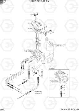 3010 HYD PIPING-M.C.V 35DF-7, Hyundai