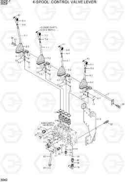 3040 4-SPOOL CONTROL VALVE LEVER 35DF-7, Hyundai