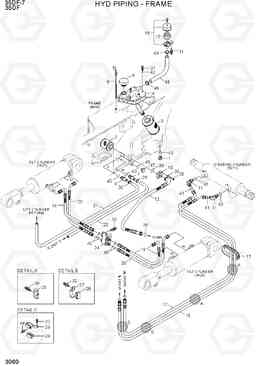 3060 HYD PIPING-FRAME 35DF-7, Hyundai