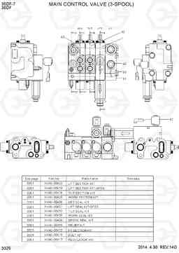 3325 MAIN CONTROL VALVE(3-SPOOL) 35DF-7, Hyundai