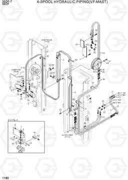 7180 4-SPOOL HYD PIPING (VF-MAST) 35DF-7, Hyundai