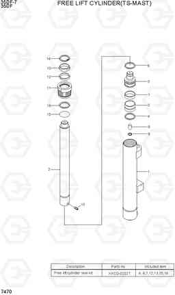 7470 FREE LIFT CYLINDER (TS-MAST) 35DF-7, Hyundai
