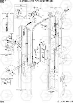 7570 3-SPOOL HYD PIPING (QF-MAST) 35DF-7, Hyundai