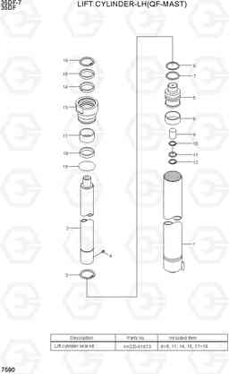 7590 LIFT CYLINDER-LH (QF-MAST) 35DF-7, Hyundai