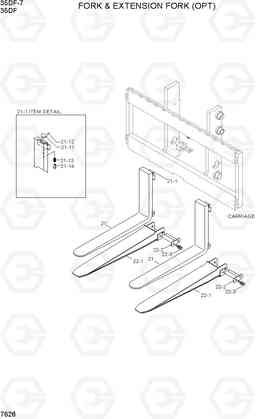 7621 FORK & EXTENSION FORK(OPT) 35DF-7, Hyundai