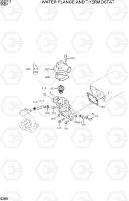 9280 WATER FLANGE AND THERMOSTAT 35DF-7, Hyundai