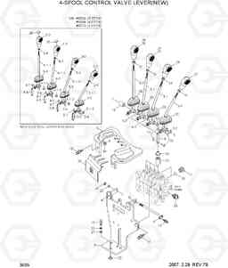 3035 4-SPOOL CONTROL VALVE LEVER(NEW) 35DS/40DS/45DS-7, Hyundai