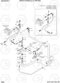 3050 MAIN HYDRAULIC PIPING 35DS/40DS/45DS-7, Hyundai