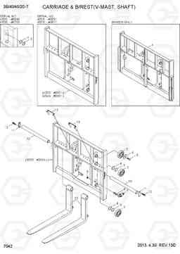 7042 CARRIAGE & B/REST (V-MAST,SHAFT,4.0/4.5) 35DS/40DS/45DS-7, Hyundai