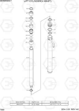 7050 LIFT CYLINDER (V-MAST) 35DS/40DS/45DS-7, Hyundai