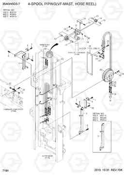 7191 4-SPOOL HYD PIPING (VF-MAST, H/REEL) 35DS/40DS/45DS-7, Hyundai