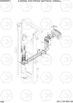 7305 4-SPOOL HYD PIPING 2 (ATTACH, H/REEL) 35DS/40DS/45DS-7, Hyundai