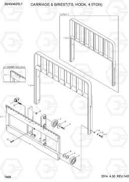 7456 CARRIAGE & B/REST(TS, HOOK, 4.5TON) 35DS/40DS/45DS-7, Hyundai