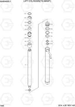 7460 LIFT CYLINDER (TS-MAST) 35DS/40DS/45DS-7, Hyundai