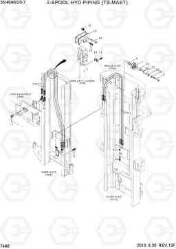 7480 3-SPOOL HYD PIPING (TS-MAST) 35DS/40DS/45DS-7, Hyundai