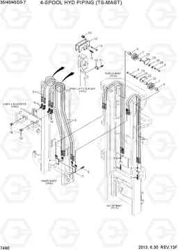 7490 4-SPOOL HYD PIPING (TS-MAST) 35DS/40DS/45DS-7, Hyundai