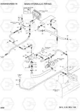 3050 MAIN HYDRAULIC PIPING 35/40/45DS/50DA-7E, Hyundai