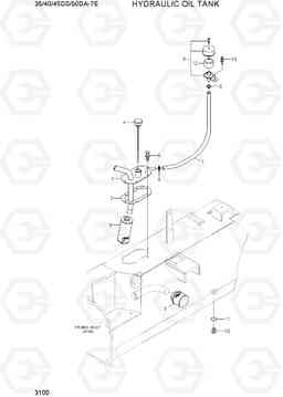 3100 HYDRAULIC OIL TANK 35/40/45DS/50DA-7E, Hyundai
