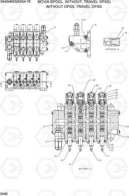 3A45 MCV(4-SPOOL, WITHOUT, TRAVEL OPSS) 35/40/45DS/50DA-7E, Hyundai