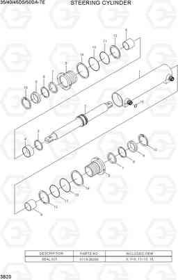 3B20 STEERING CYLINDER 35/40/45DS/50DA-7E, Hyundai