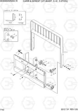 7142 CARR & B/REST (VF-MAST, C-IV, 5.0TON) 35/40/45DS/50DA-7E, Hyundai