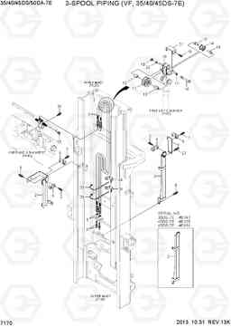 7170 3-SPOOL HYD PIPNG (VF, 35/40/45DS-7E) 35/40/45DS/50DA-7E, Hyundai