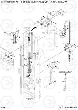 7191 4-SPOOL HYD PIPING (VF, H/REEL, 50DA-7E) 35/40/45DS/50DA-7E, Hyundai