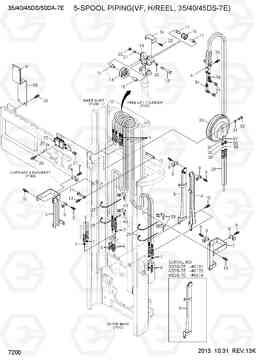 7200 5-SPOOL PIPING (VF,H/REEL,35/40/45DS-7E) 35/40/45DS/50DA-7E, Hyundai