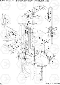 7201 5-SPOOL PIPING (VF, H/REEL, 50DA-7E) 35/40/45DS/50DA-7E, Hyundai