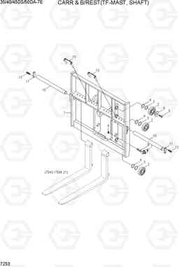 7253 CARR & B/REST (TF-MAST, SHAFT) 35/40/45DS/50DA-7E, Hyundai