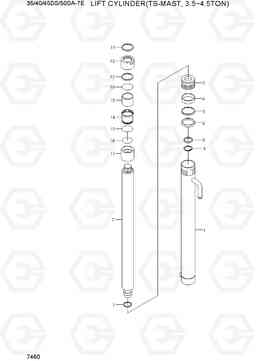 7460 LIFT CYLINDER (TS-MAST,3.5~4.5TON) 35/40/45DS/50DA-7E, Hyundai